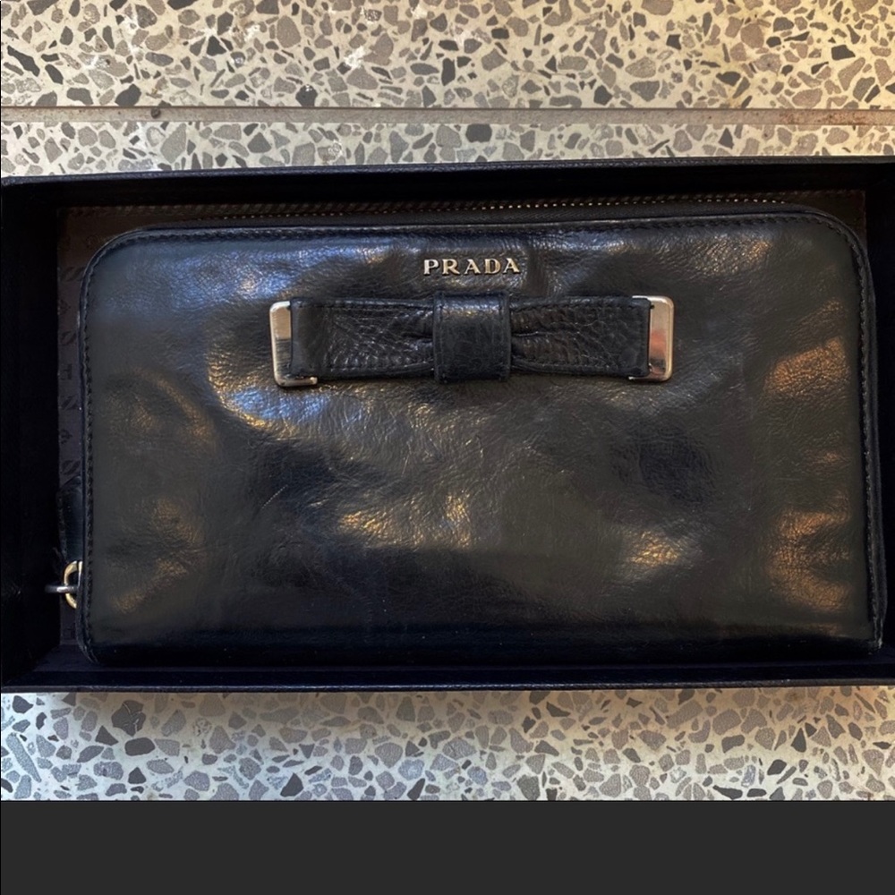 Authentic Prada leather wallet